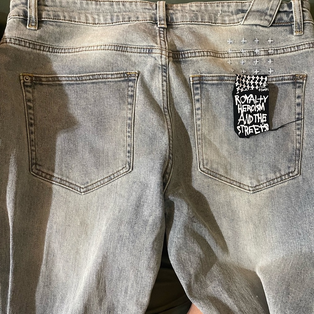 Ksubi Light Gray Jeans with Graphic Detail